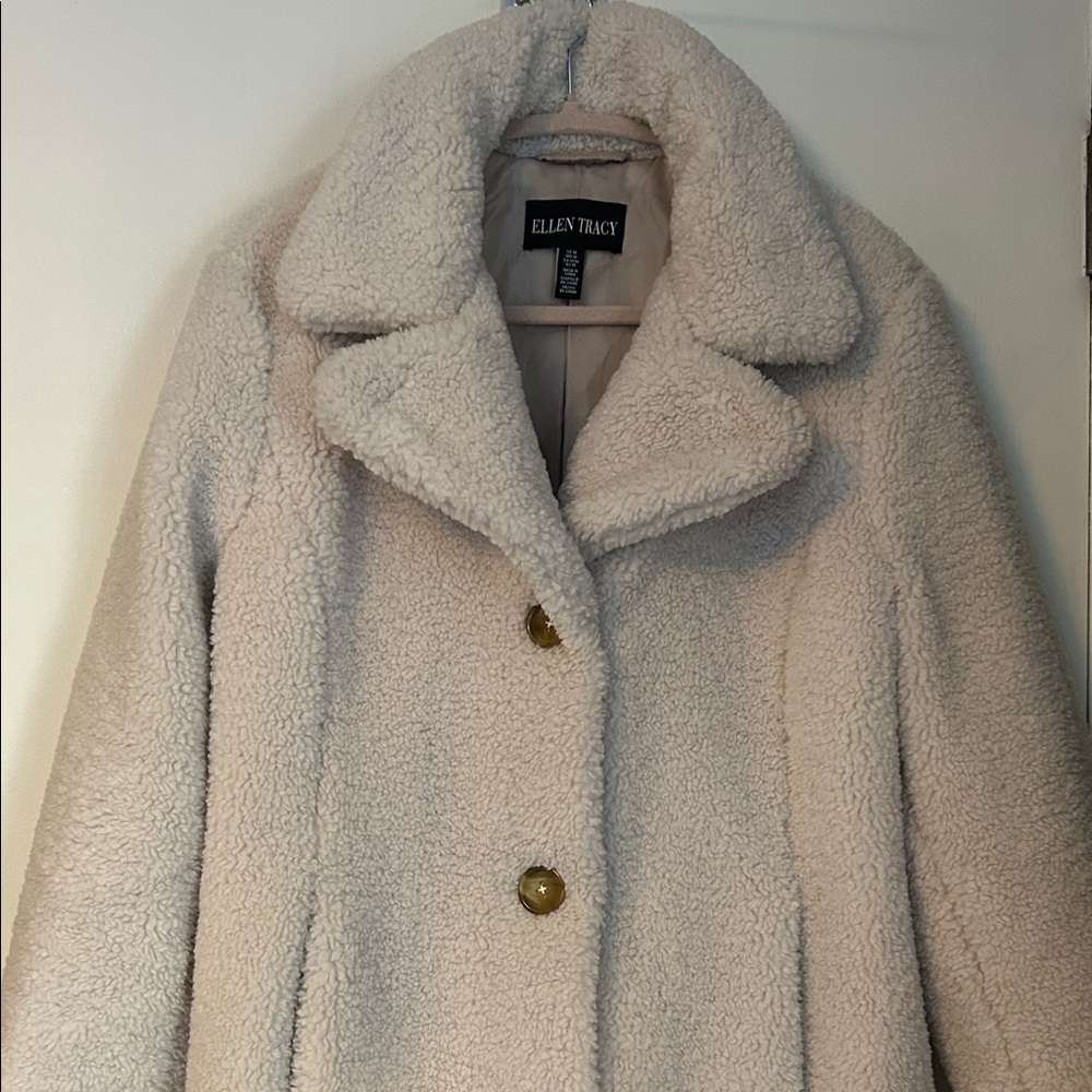 Ellen Tracy Cream Teddy women’s Sherpa Jacket
